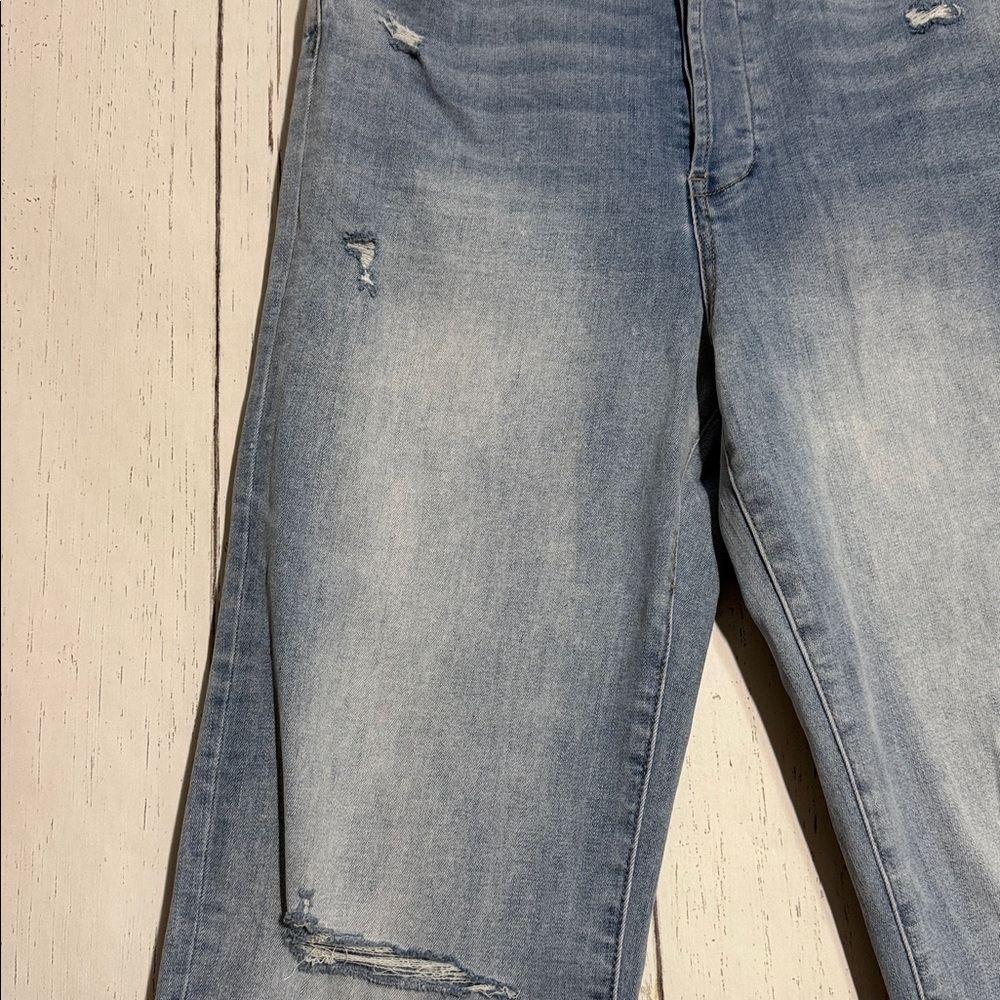 NWT Blank NYC The Baxter Ribcage Distressed Raw Denim Straight Leg Denim Jeans - Picture 2 of 5